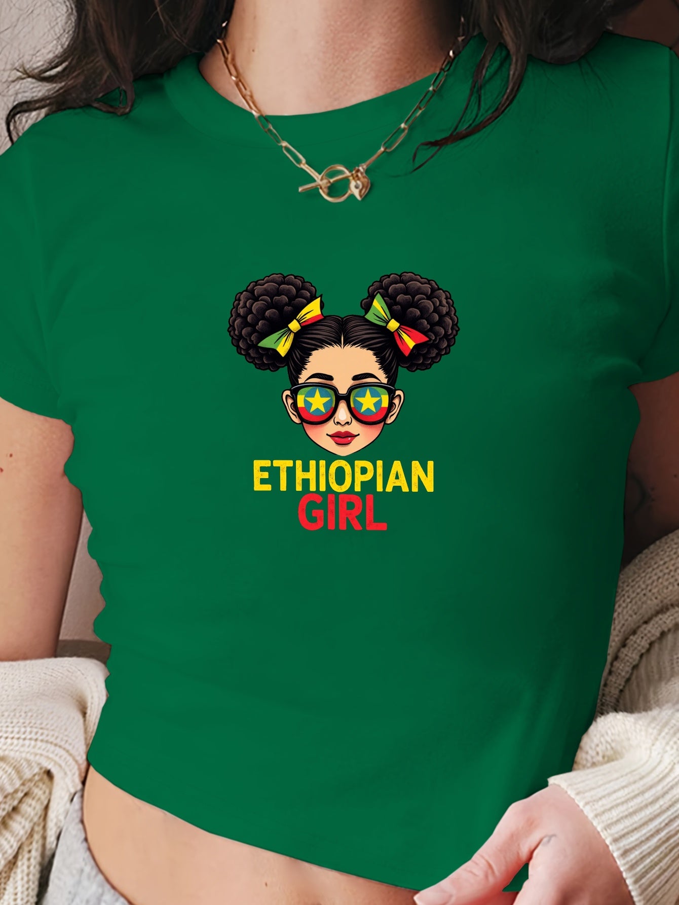 Ethiopian Girl Women’s crop top t-shirt