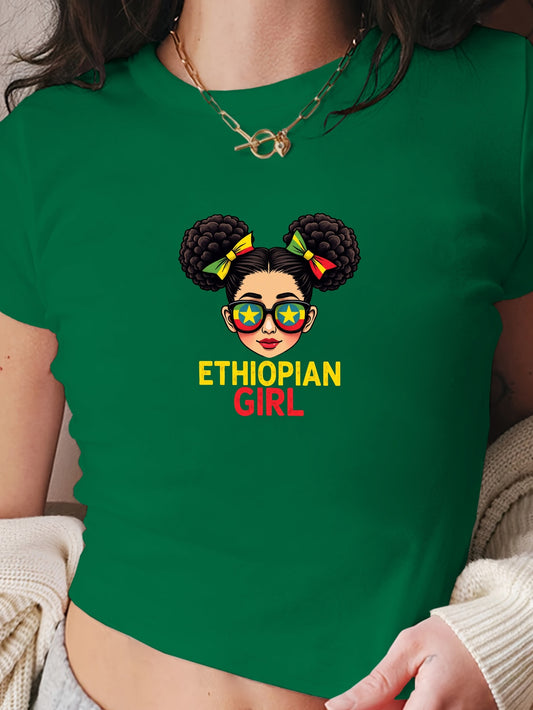 Ethiopian Girl Women’s crop top t-shirt