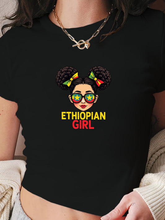 Ethiopian Girl Women’s crop top t-shirt