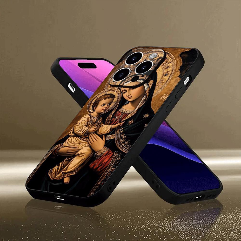 Retro Religious Icons Black Phone Case