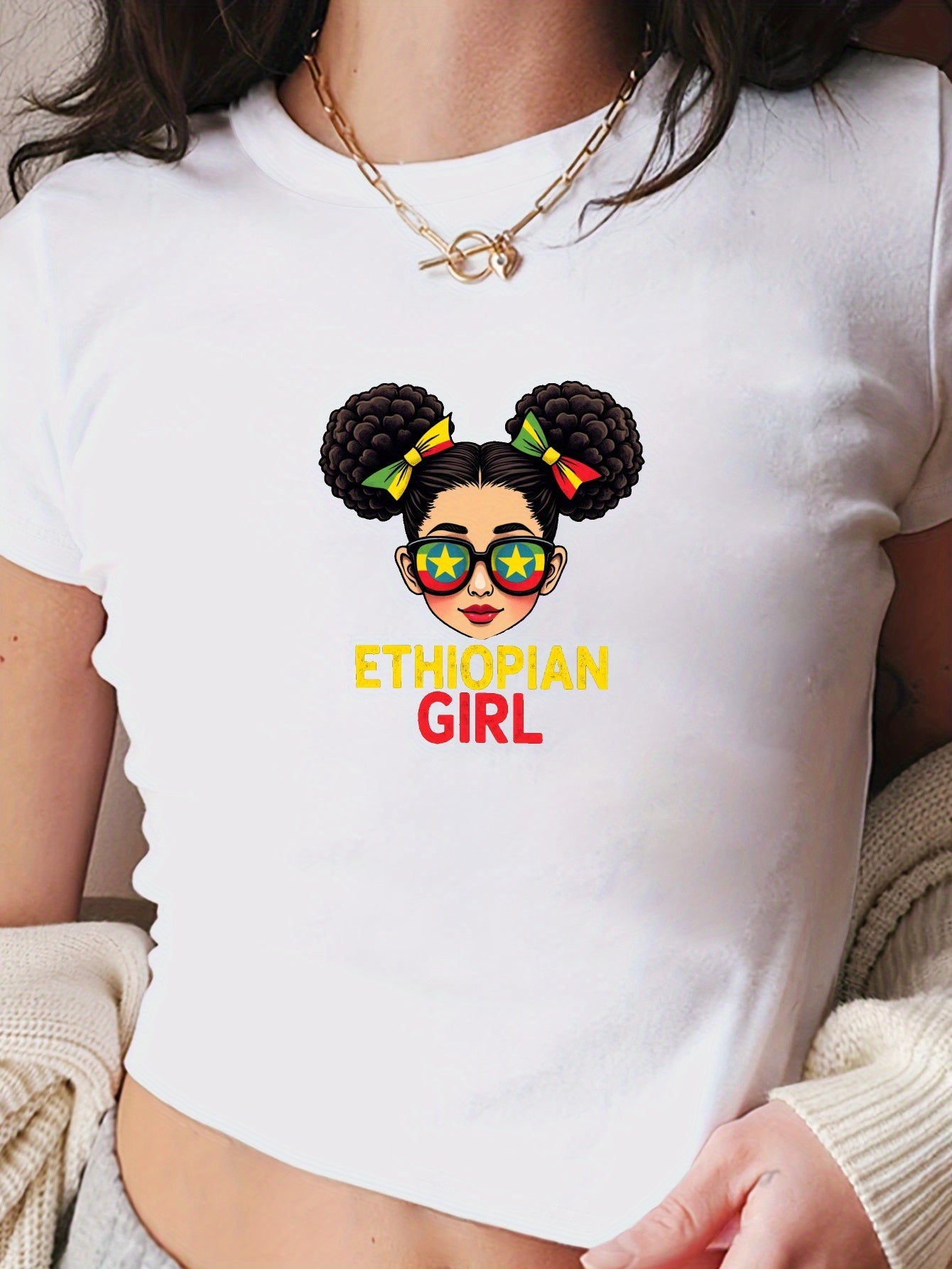 Ethiopian Girl Women’s crop top t-shirt