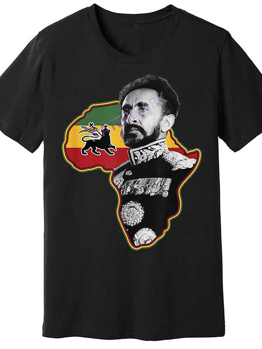 Men's Haile Selassie I African Hero Graphic T-Shirt